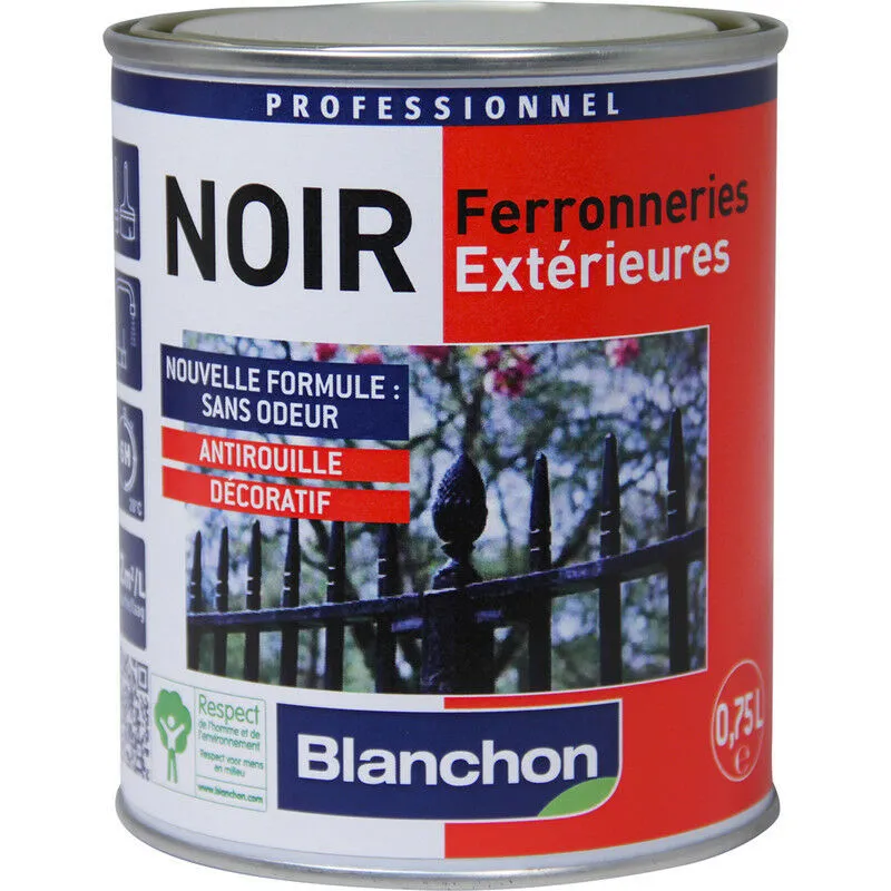 Peinture Noir Ferronneries Blanchon Antirouille 250ml Mat 1 Peinture Noir Ferronneries Blanchon Antirouille 250ml Mat